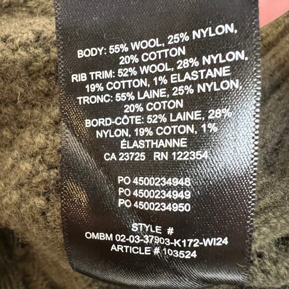 Aritzia Sunday Best Peggy Cropped Sweater Womens Small Olive Green Cable Knit - Picture 6 of 8